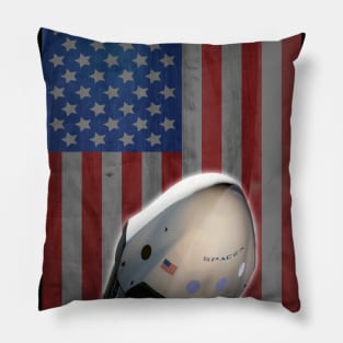 Launch America Flag and Rocket Pillow