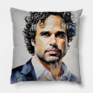 watercolor painting with Mark Ruffalo Pillow