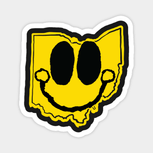 Ohio Happy Cartoon Map Face with smile Magnet