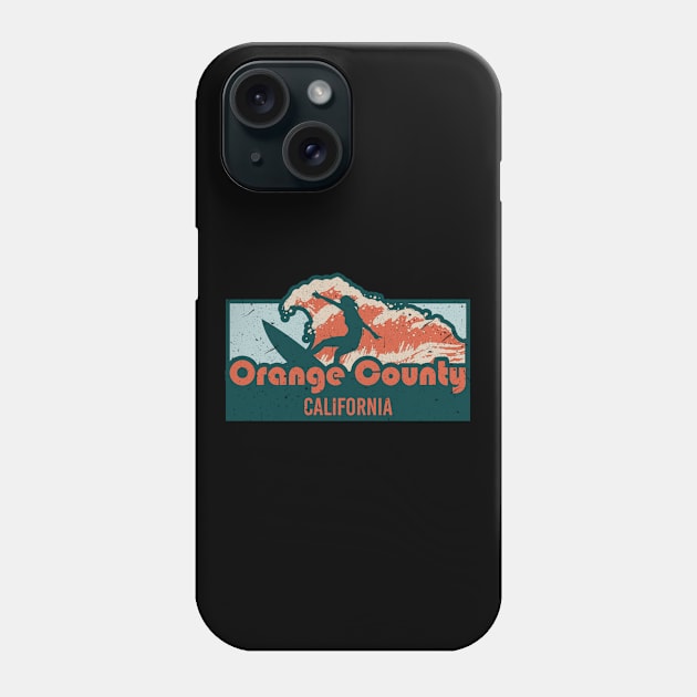 Orange County surfing in California Phone Case by SerenityByAlex