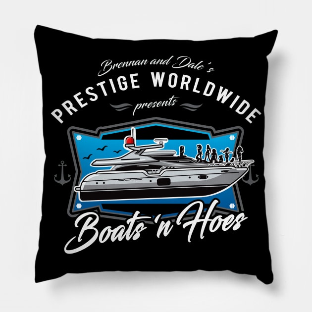 Prestige Worldwide Boats 'n Hoes Pillow by Alema Art