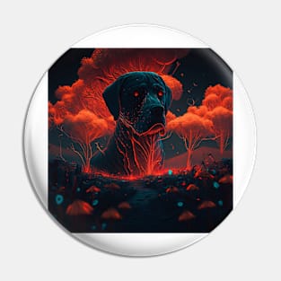 Doggo in A field of Poppies Pin
