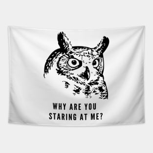 Staring Owl Tapestry