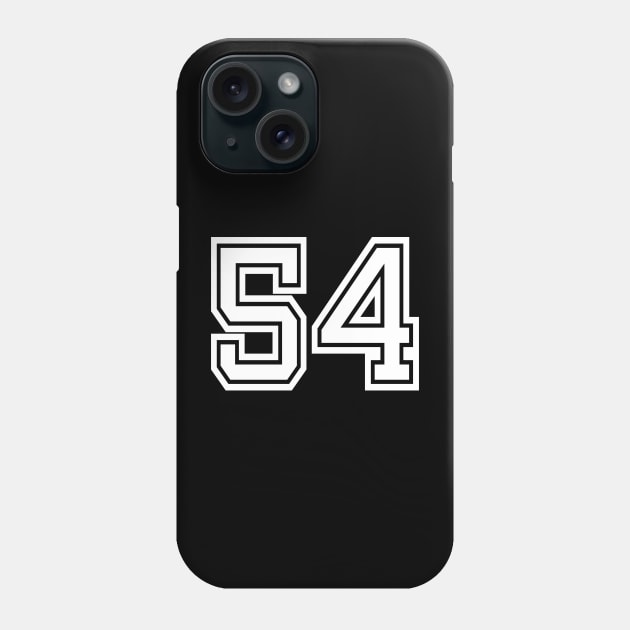 Number 54 for a sports team, group, or community T-Shirt Phone Case by DariBangAngga