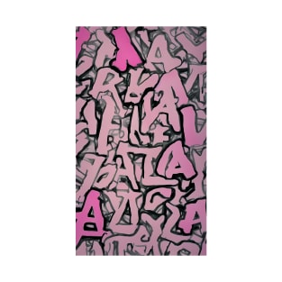 Pink graffiti letters print T-Shirt