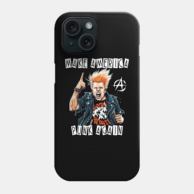 Trump Punk Rock Star - Make America Punk Again Phone Case by Tshirt Samurai