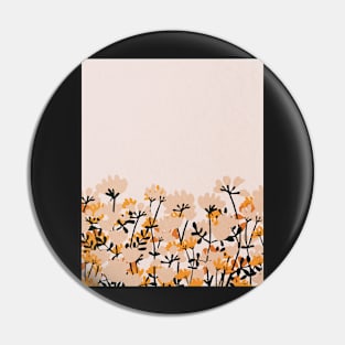 Abstract flowers, Botanical Mid century art Pin