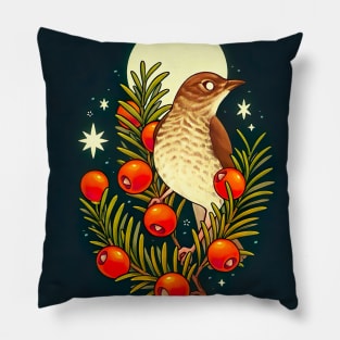 Song thrush & English yew 🌾 Pillow