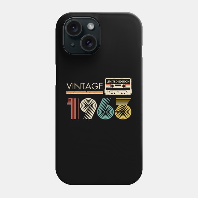 60th Birthday Vintage 1963 Limited Edition Cassette Tape Phone Case by Ripke Jesus