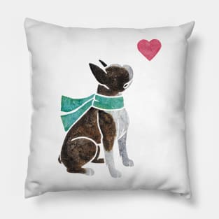 Watercolour Boston Terrier Pillow