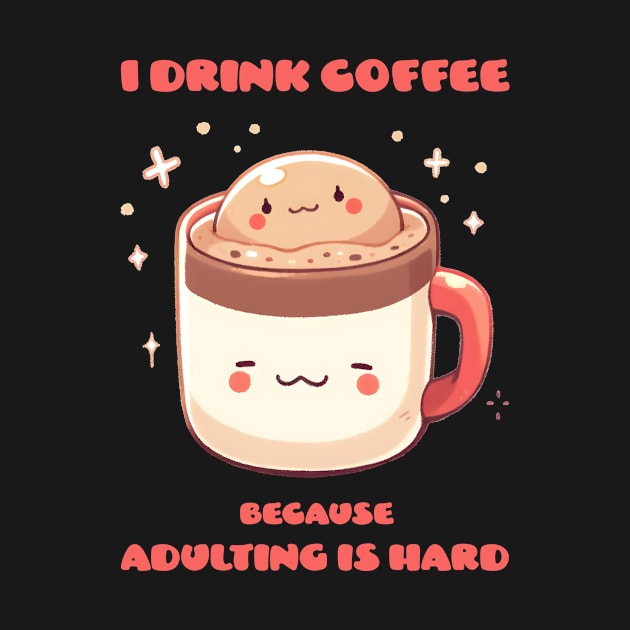 I drink coffee because adulting is hard by Logard