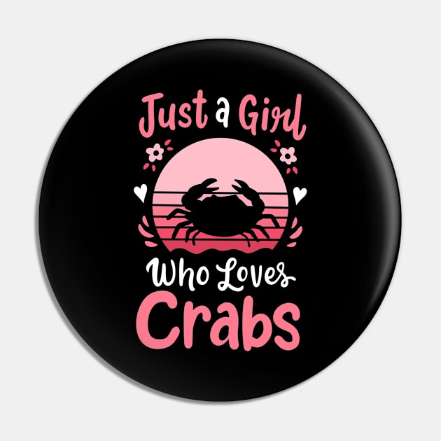 Crab Crabbing Crab Lover Retro Pin by CreativeGiftShop