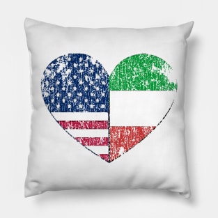 Vintage Distressed Italian American Heart Pillow