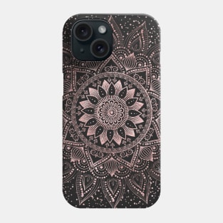 Elegant rose gold mandala dots and marble artwork Phone Case