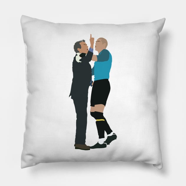 Jose Mourinho Celebration Inter vs Barcelona Pillow by Jackshun