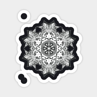 84C Unique Black White Abstract Mandala Magnet