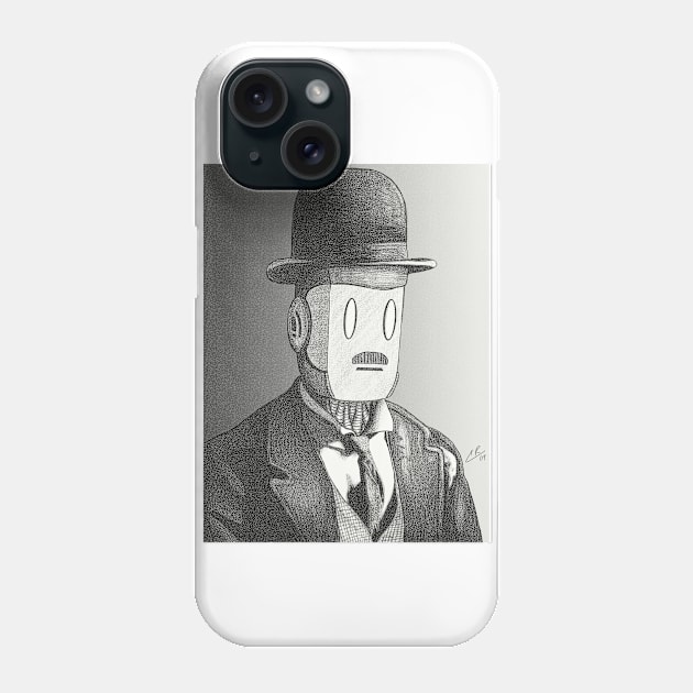 Charlie Chaplin Robot Phone Case by peabodysart