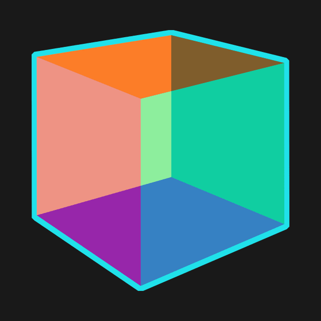 Color Cube Pattern on Blue by Diego-t