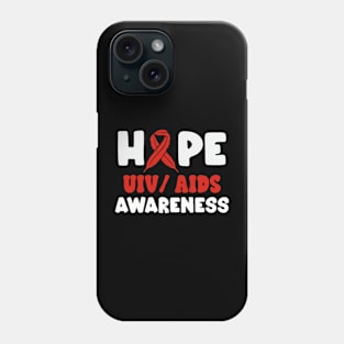 Red ribbon of awareness Phone Case