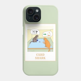 Something Fishy is Going on in this Amusing Cartoon Cat Drawing of a Card Shark Phone Case