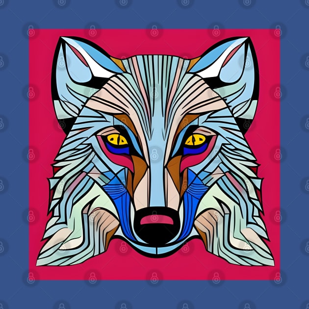 Comic Book Art Wolf Face by Chance Two Designs