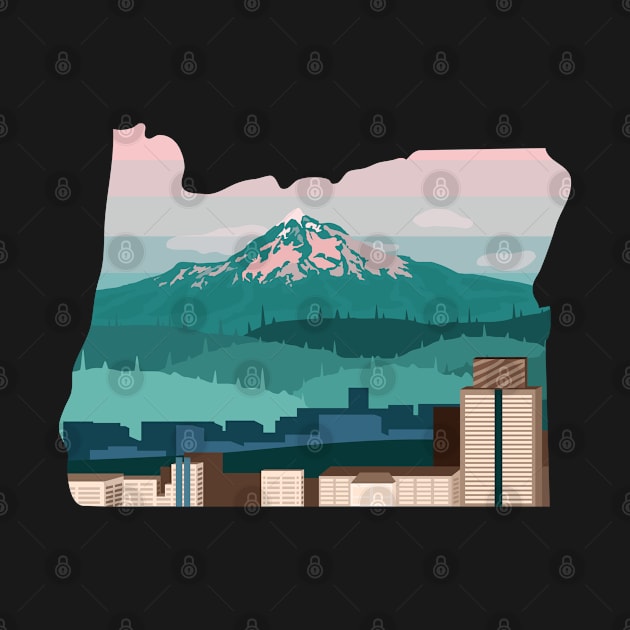 Oregon US illustration by keeplooping