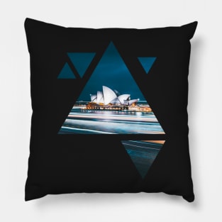 Sydney · geometric art black Pillow