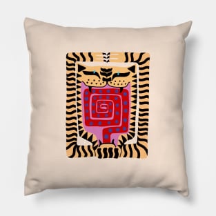 Tiger cat striped art decorative roaring Pillow