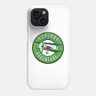 bi plane explore adventure logo Phone Case