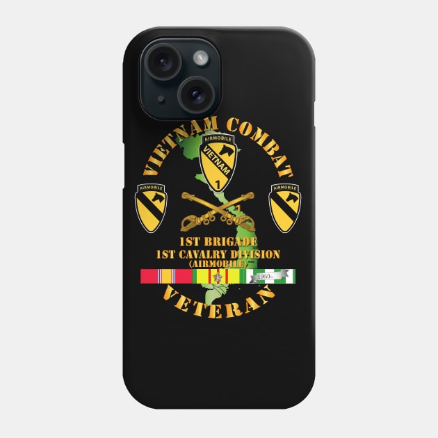 Vietnam Combat Cavalry Veteran w  1st Brigade - 1st Cav Div Phone Case by twix123844