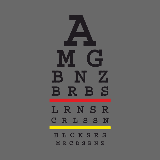 Snellen automotive eye test for Merc (German flag color) by 710Designs