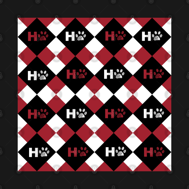 HO HO HO text with plaid pattern by GULSENGUNEL