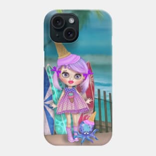 Ice cream girl and octopus Phone Case