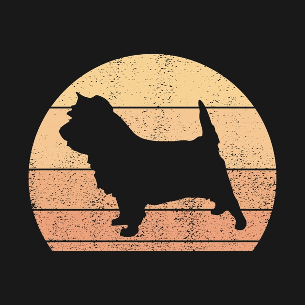 Retro Sunset Cairn Terrier Dog by Shirtjaeger