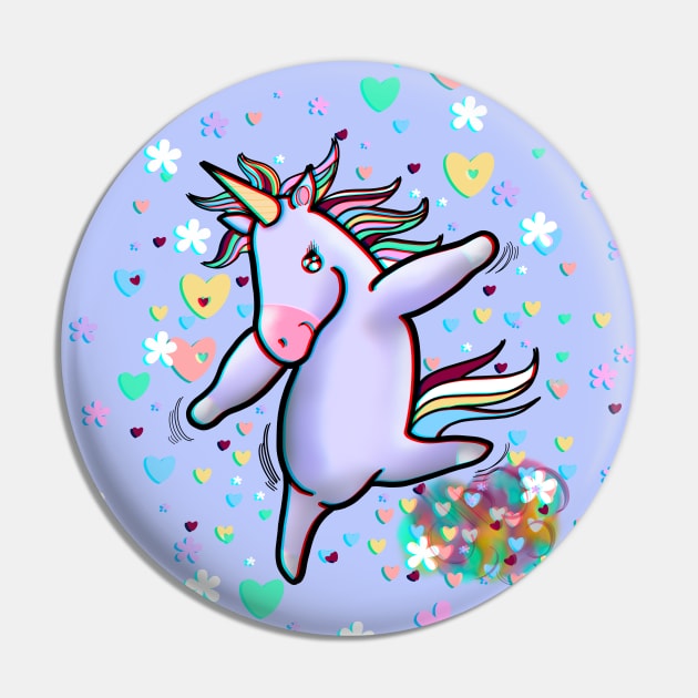 Funny unicorn dancing Pin by Blacklinesw9