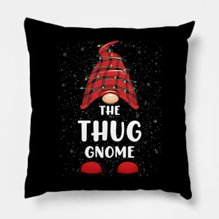 Thug Gnome Red Buffalo Plaid Christmas Pajama Matching Family Pillow