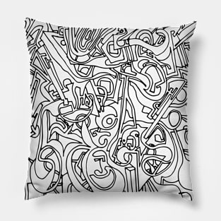 Abstract Ink Drawing #14 Pillow