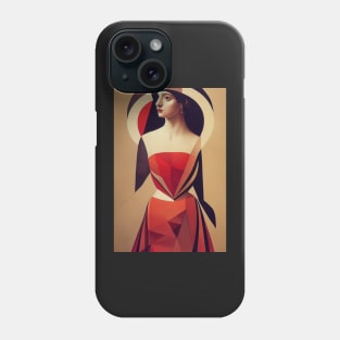 A lady in red, canvas Phone Case