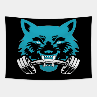 Wolf sport and fitness lovely blend drawing cute cool colorful Tapestry