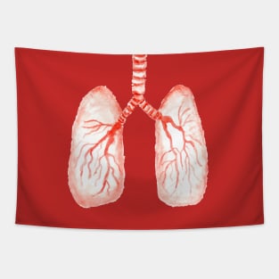 Human lungs watercolor Tapestry