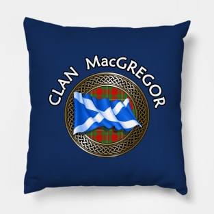 Clan MacGregor Crest & Tartan Knot Pillow