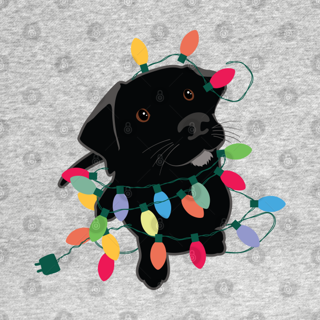 Disover Puppy With Christmas Lights - Christmas Puppy - T-Shirt