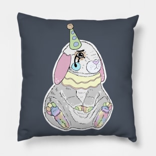 Lovely Clown Bunny || Rainbow Pastels || Unique Fun Animal Friends Pillow