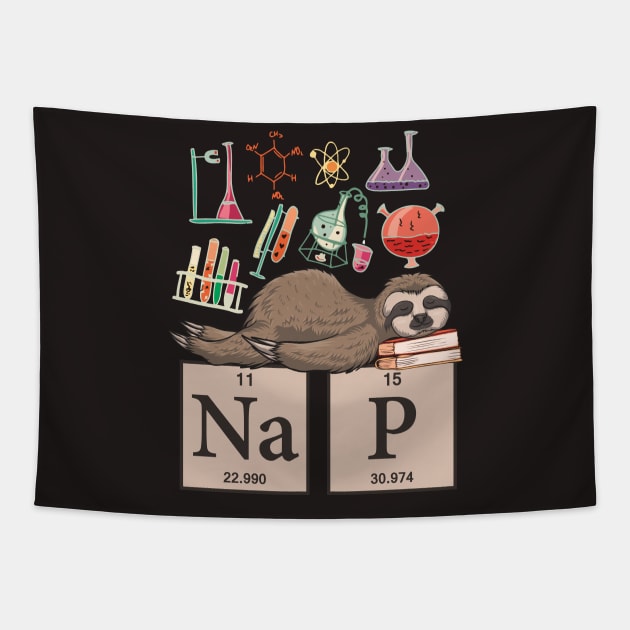 Funny Chemistry Sloth Art Gift Tapestry by USProudness