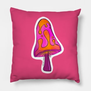 Lava Lamp Mushroom, Pink Pillow