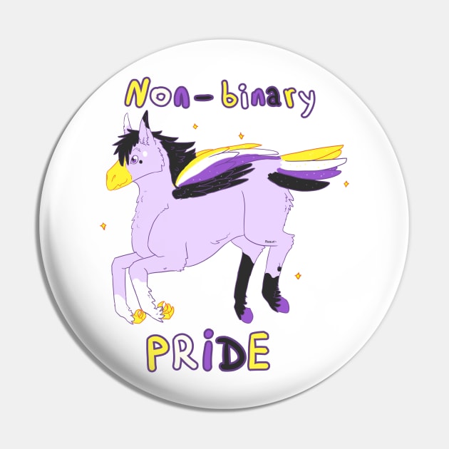 Non-Binary Pride Hippogriff Pin by Resuri