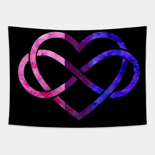 Polyamory Heart - Bi Pride Tapestry