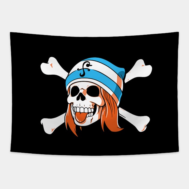 Pinwheel Jolly Roger Tapestry by wloem