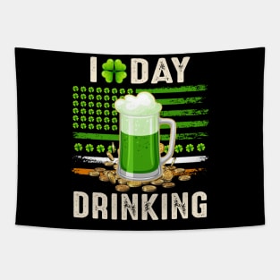 I Love Day Drinking Beer Shamrock St Patricks Day Tapestry