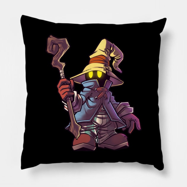 Powerful Black Mage Pillow by SkyfrNight